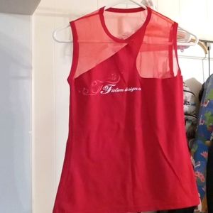 Fiction 416 FDCO Vintage 90s Rave Festival Top Mesh Red Goth Punk Fairycore NWOT